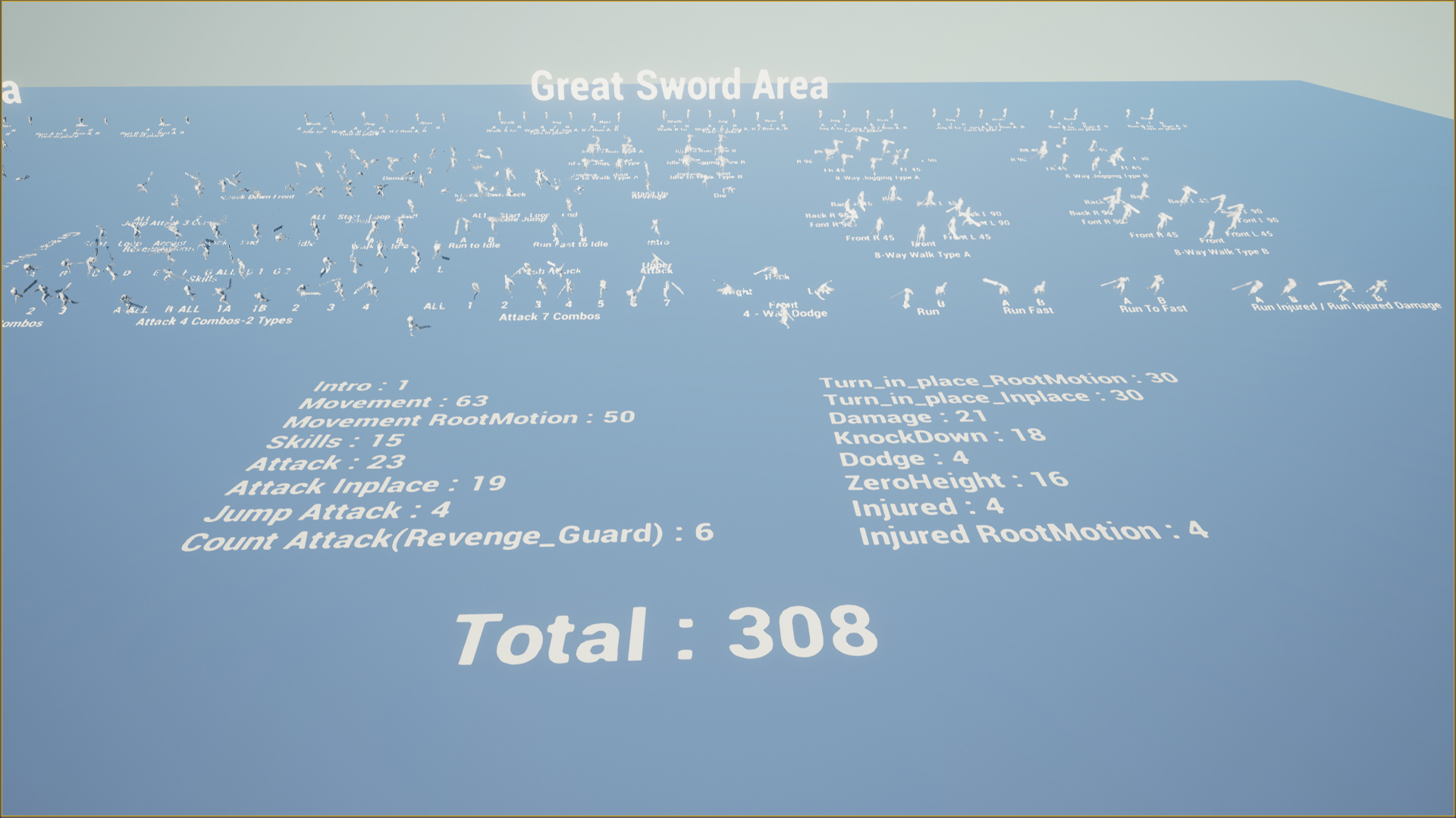 UE4巨剑重剑太刀人物动画 Two types Powerful Sword Pack 4.27 - 图0