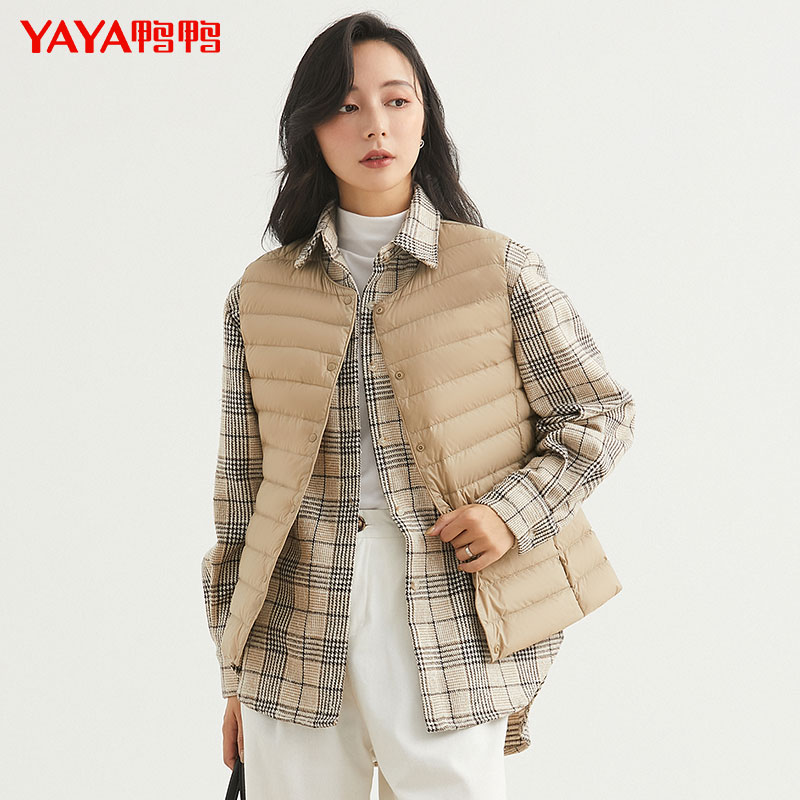 鸭鸭轻薄新款白鸭绒内胆薄款背心 鸭鸭依恒羽绒服