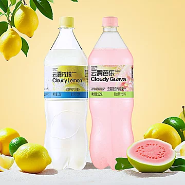 云雾柠檬气泡果汁饮料1.25L*2瓶[2元优惠券]-寻折猪