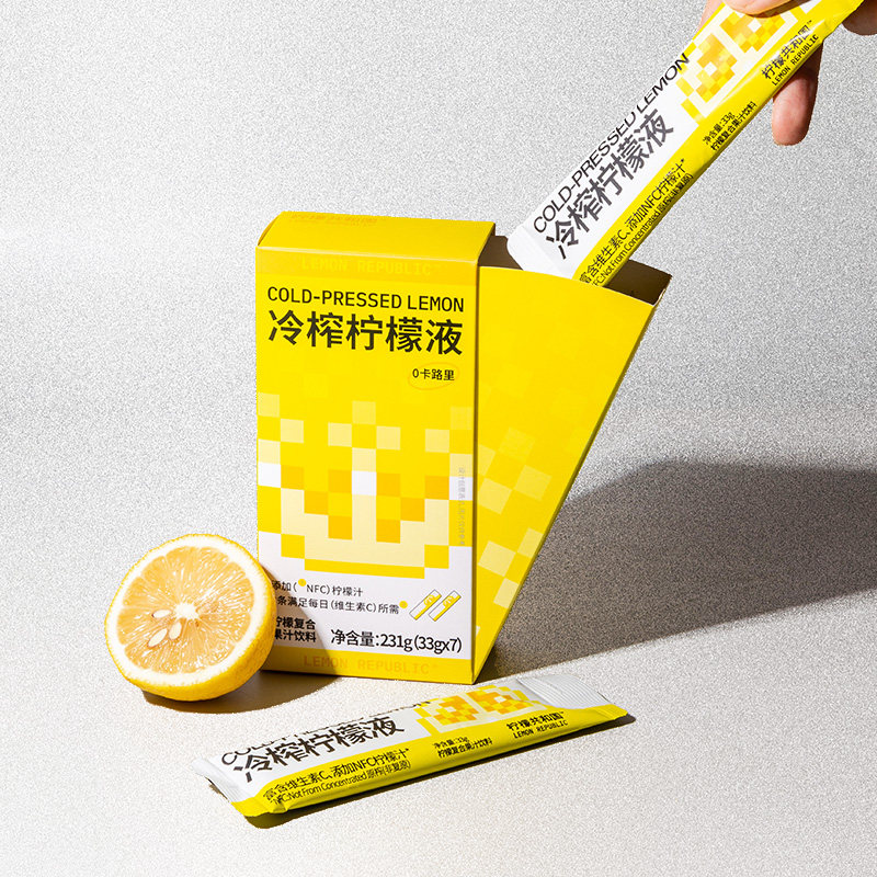柠檬共和国冷榨柠檬液冲饮 柠檬电解质液VC补充冷水冲泡果汁饮料