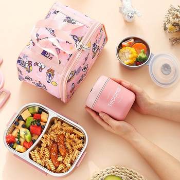 Lunch box handbag waterproof insulation bag refrigeration bag aluminium foil thickened lunch box bag office worker ຖົງອາຫານທ່ຽງງ່າຍດາຍ