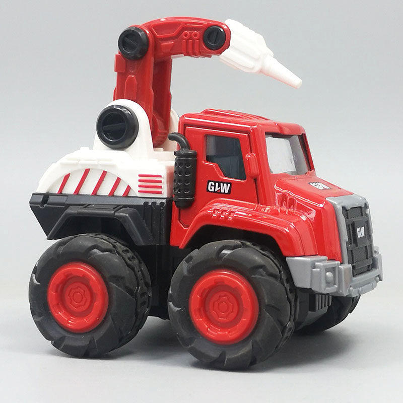 钢力威合金工程消防惯性大脚车儿童男孩玩具挖掘搅拌翻抖机云梯车