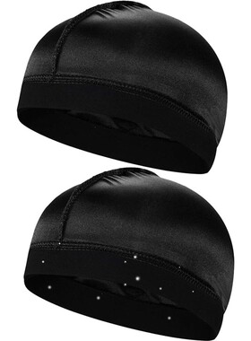 Solid Color Wave Caps With Durag for Men Headwear Soft Elast