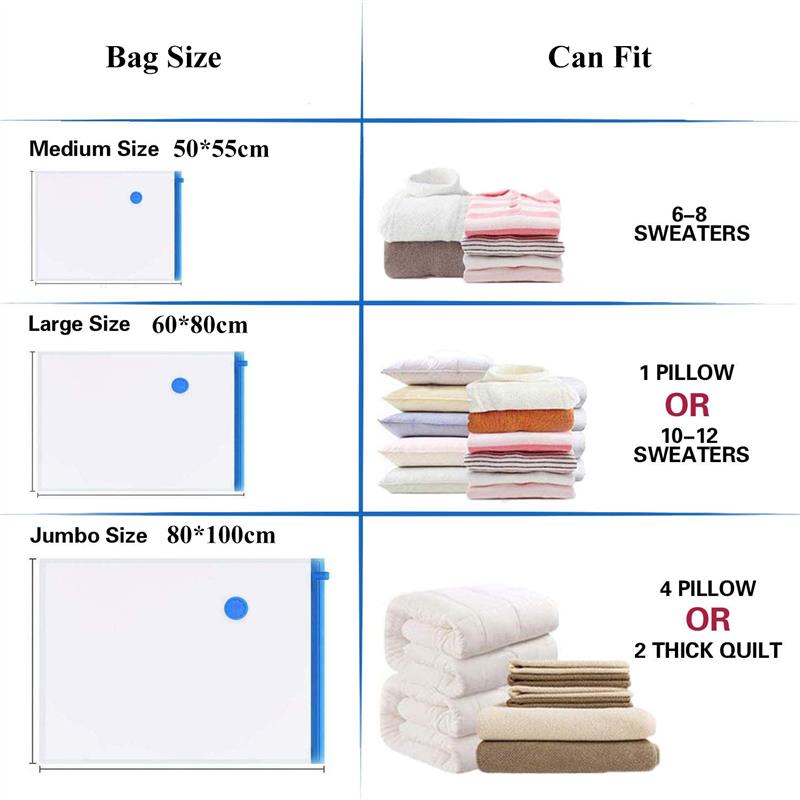 Durable Vacuum Storage Bags For Clothes Pillows Bedding Blan-图1