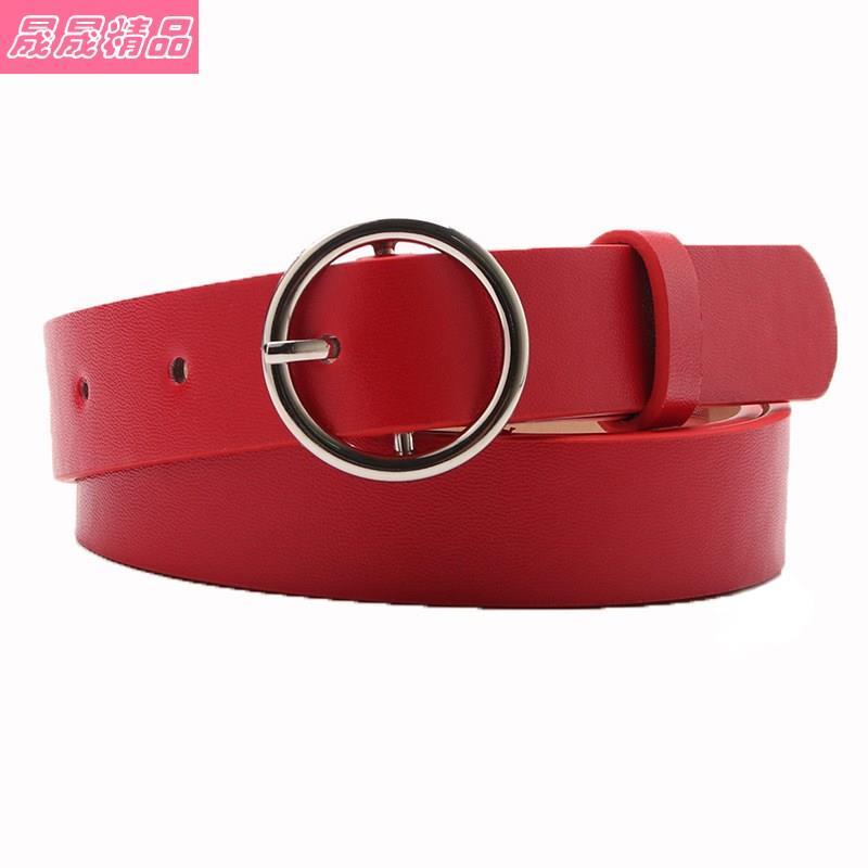 Ladies belt Female Round buckle fashion decorative belts皮带-图3