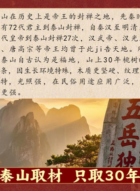 桃树枝婴儿桃木棍五帝钱挂件肥城真正的东南枝条五色线原木中国结
