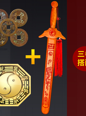 七星小孩随身朱砂客厅玄关桃木剑