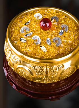 聚宝盆摆件中式客厅铜存钱罐家居