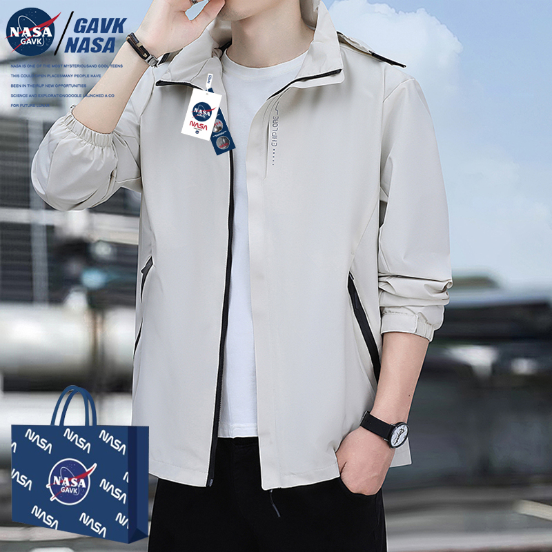 【NASA联名】男士潮牌潮流冲锋衣夹克外套券后49.8元包邮