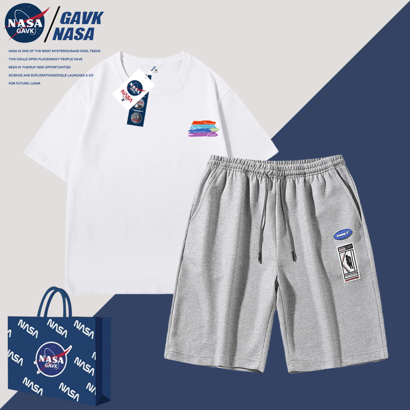 NASA GAVK純棉休閑運動套裝男春夏季寬松情侶外套潮牌運動裝女_gavk旗艦店_男裝