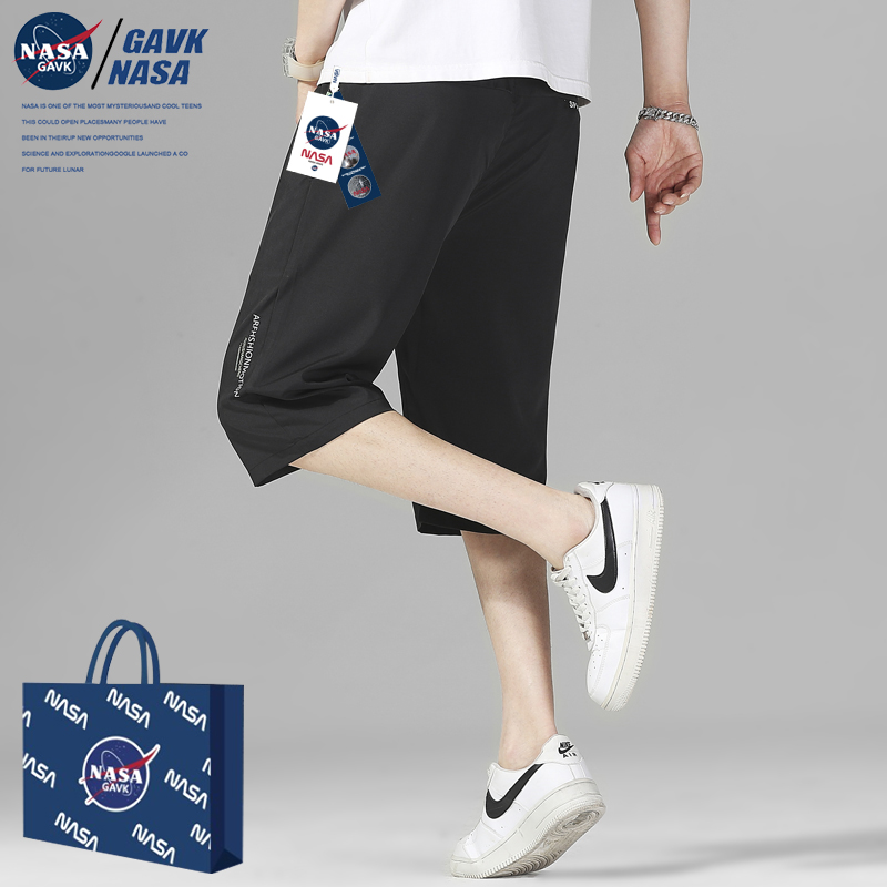NASA GAVK2024五分潮牌短裤男男女同款夏季新品七分运动中裤子男 - 图2