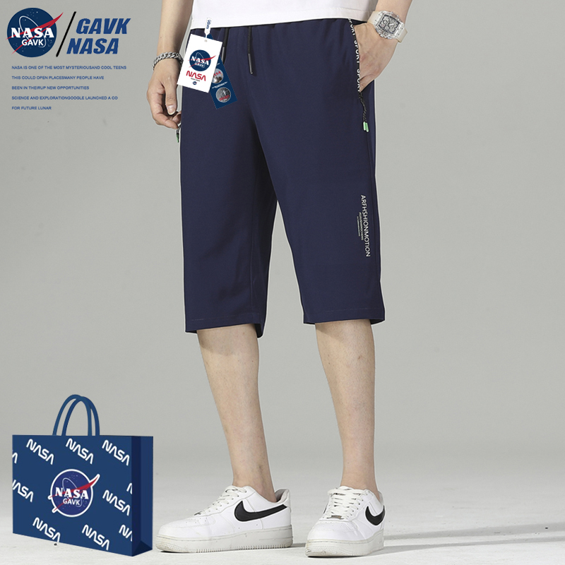 NASA GAVK2024春夏季新品百搭潮牌情侣男女同款潮中裤子7分短裤 - 图2