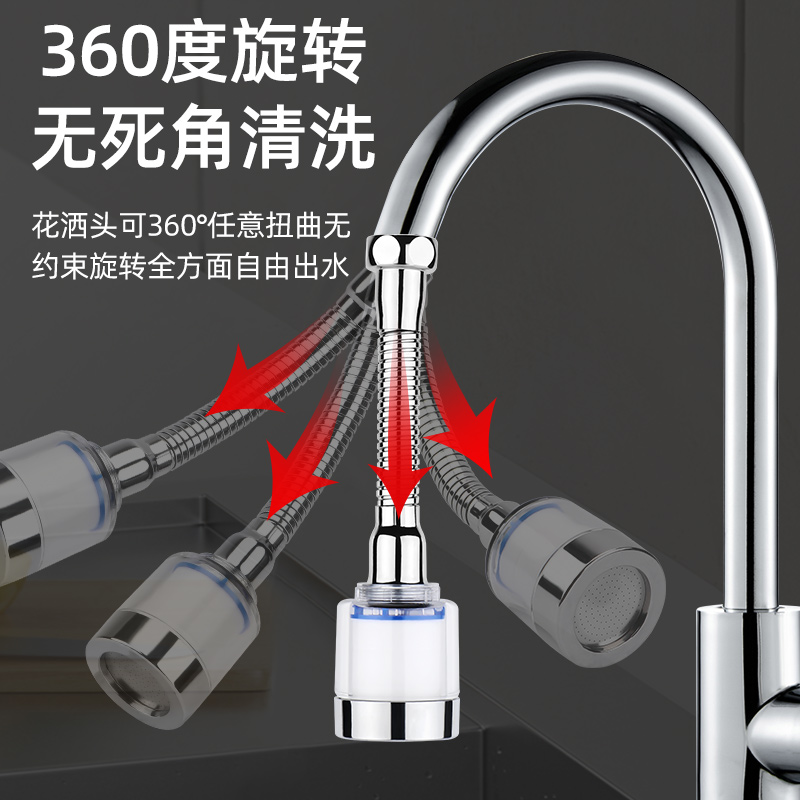 水龙头过滤器防溅头家用自来水净化器厨房延伸防溅过滤净水器神器 - 图1