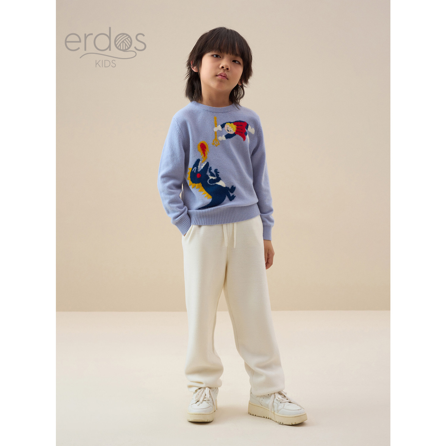 erdosKIDS 鄂尔多斯儿童羊绒衫男童针织衫秋冬圆领可爱柔软保暖,淘宝优惠券,粉丝福利购,淘宝优惠卷