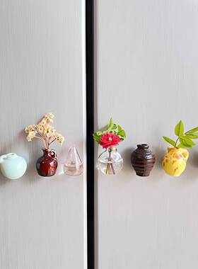 新品迷你花瓶冰箱贴家居厨房冰箱装饰配件办公室桌面树脂摆件