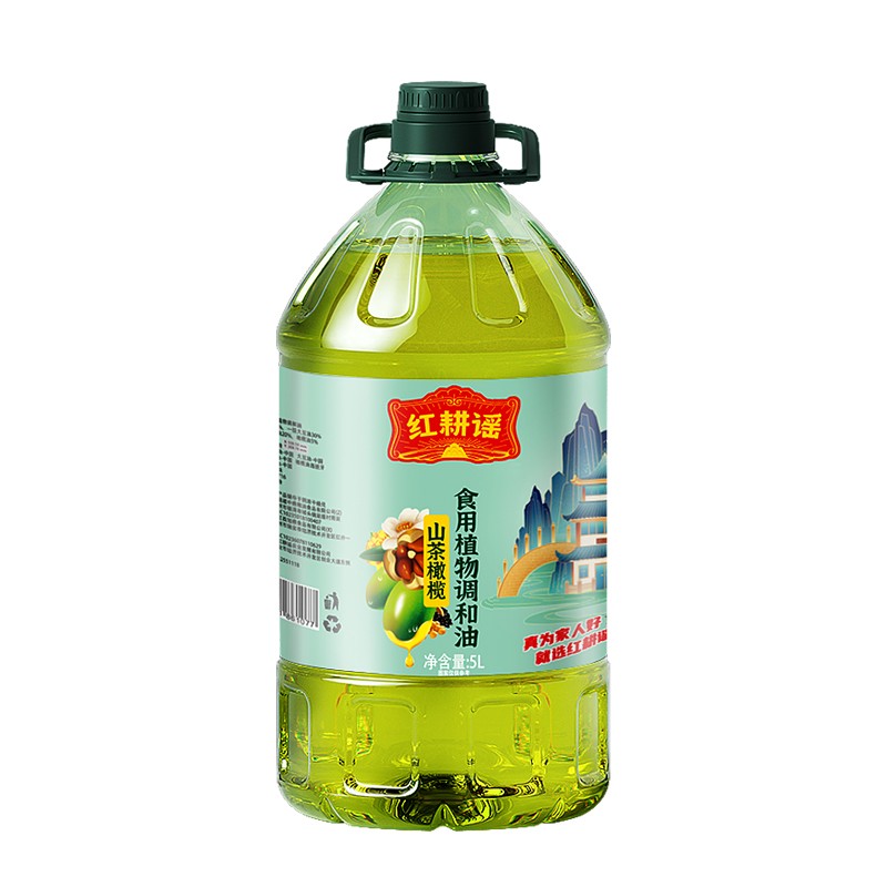 红耕谣山茶橄榄油食用油调和油5Lx2瓶装家用商用大桶木子油茶子油 - 图2