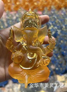 象神摆件水琉璃树脂东南亚佛像加内什居家桌面摆设饰品发