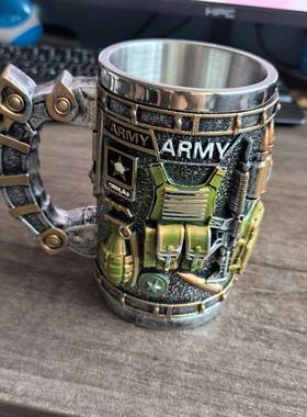 爆款马克杯创意树脂不锈钢水杯个性酒杯装饰摆件直发