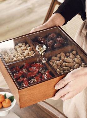 2025新款春节过年家居装饰品摆件酒柜客厅茶几果盘乔迁礼物干果盒