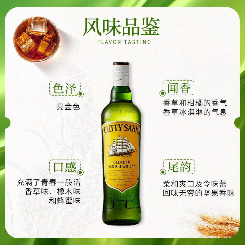 Green Book Same Style Cutty Sark/Shunfeng Blended Scotch Whiskey 750ML Overseas Imported Wine