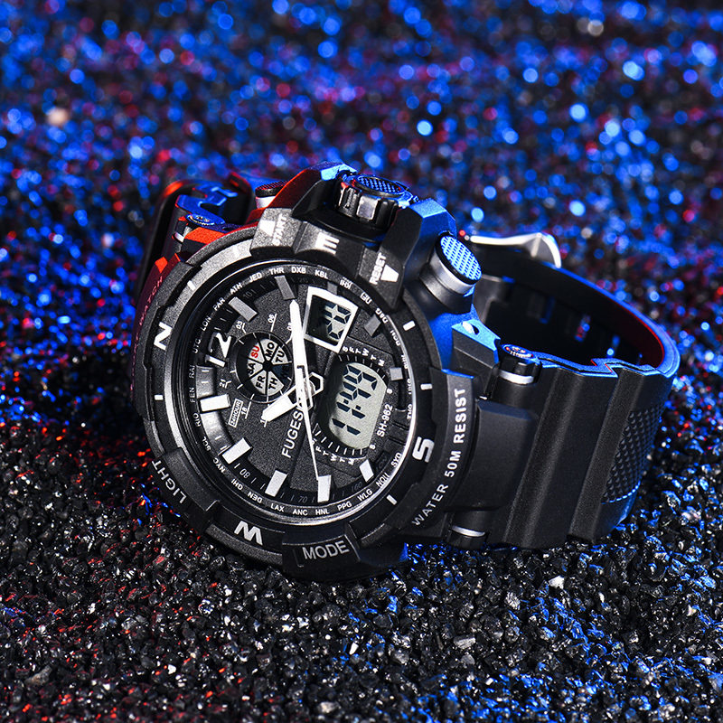 uea运动男士防水夜光机械初电子表 uea国产腕表