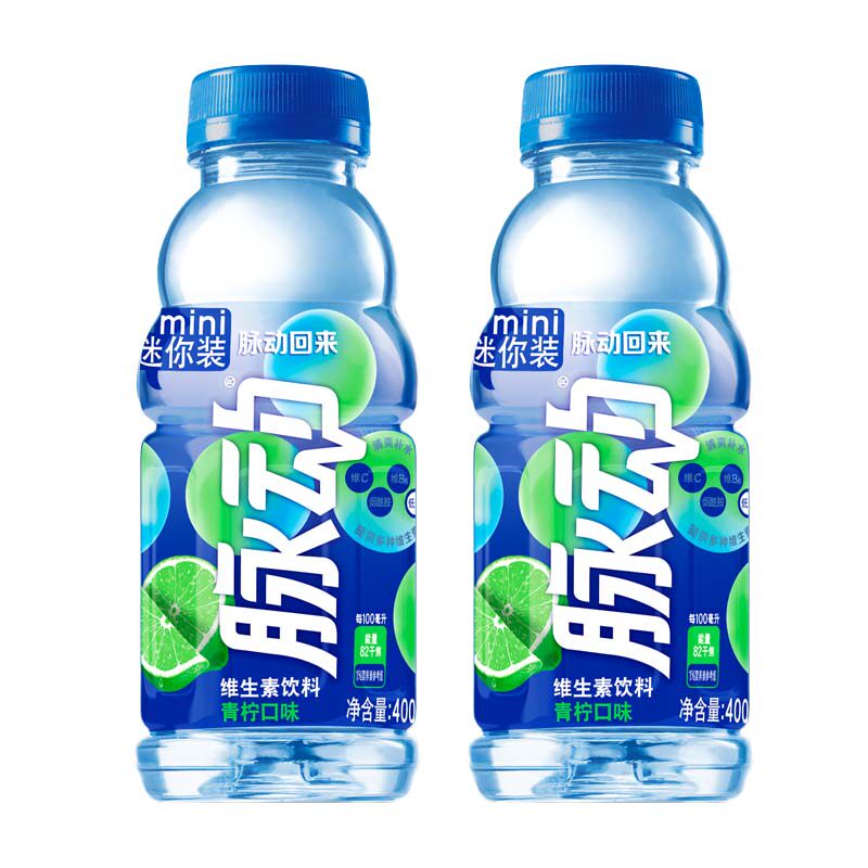 脉动400ML*2瓶 青柠味桃子口味维生素饮料出行做运动低糖饮料