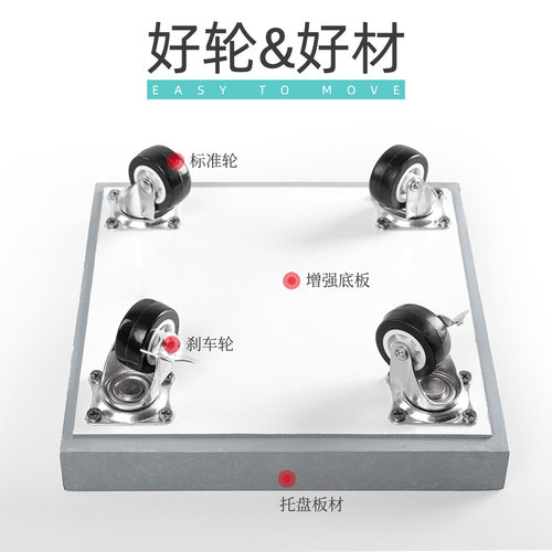 玄之祥石方形移动花盆托盘接水简约带滚轮万向轮底座底盘高级轻奢 - 图3