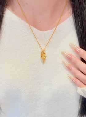 爆闪小星圣诞树项链越南沙金仿真黄金不掉色轻奢高级感送女友礼物