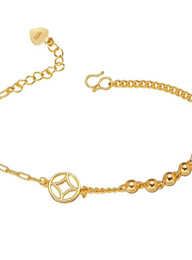 新款金钱小光珠手链百搭小众设计越南 沙金仿真黄金轻奢小众设计