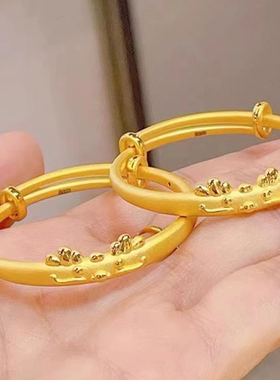 轻奢风龙宝宝黄金色手镯十二生肖龙年手饰本命年宝宝儿童周岁礼物