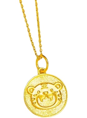 本命年小老虎项链新款萌虎吊坠细款锁骨链越南沙金不掉色女款饰品