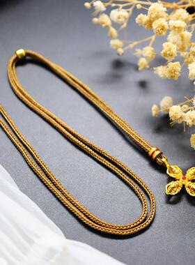 韦雪同款沙金项链十字金刚杵吊坠女款黄金色新中式复古轻奢毛衣链