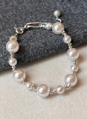 曼塔玫瑰色珍珠手链女2025年新款手串串珠轻奢小众精致手饰