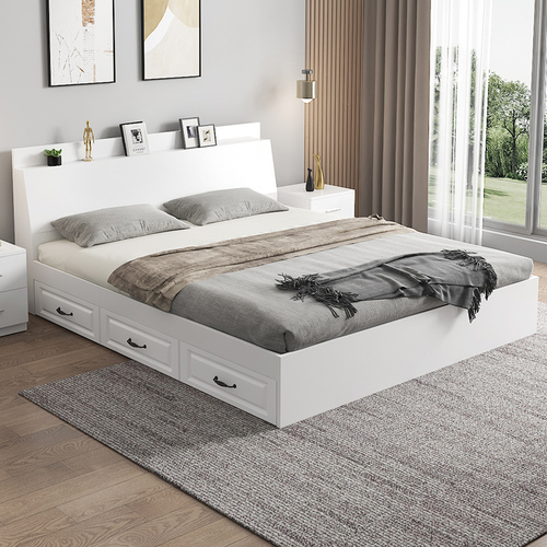 榻榻米床箱体板式床小户型双人床现代简约收纳抽屉储物床专用床架