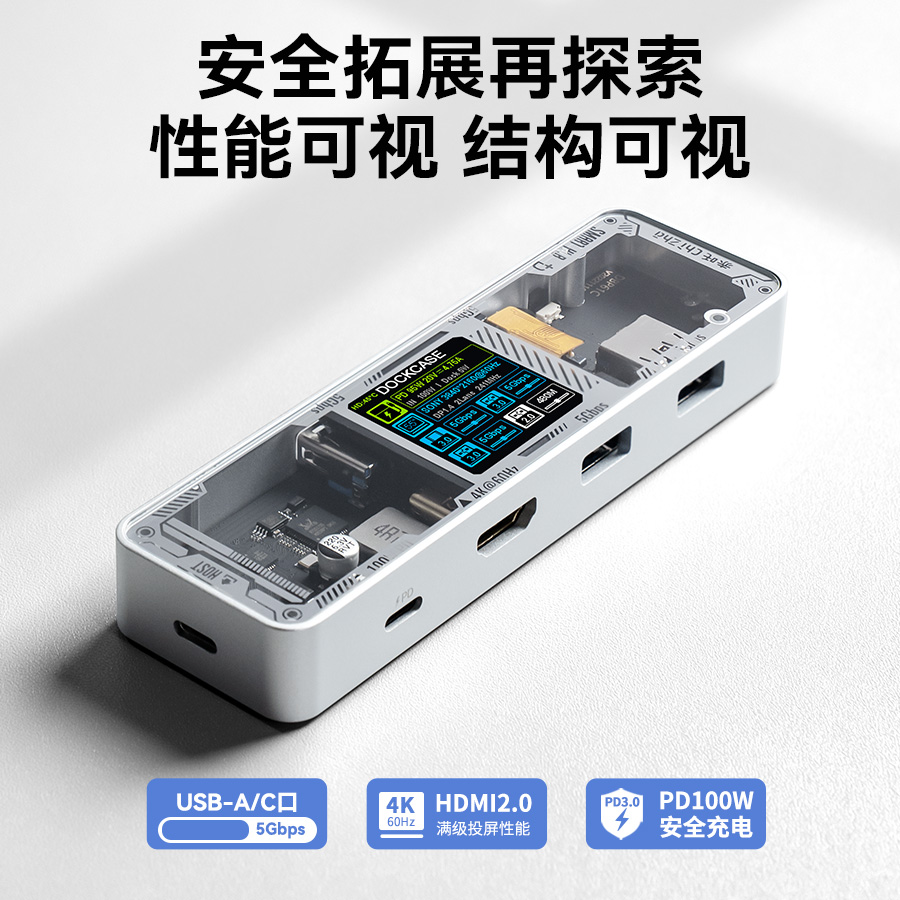 Dockcase多凯斯拓展坞iPhone手机扩展坞Macbook笔记本USB转网口Ipad Type-C网线转接口苹果投屏转换器转HDMI - 图0