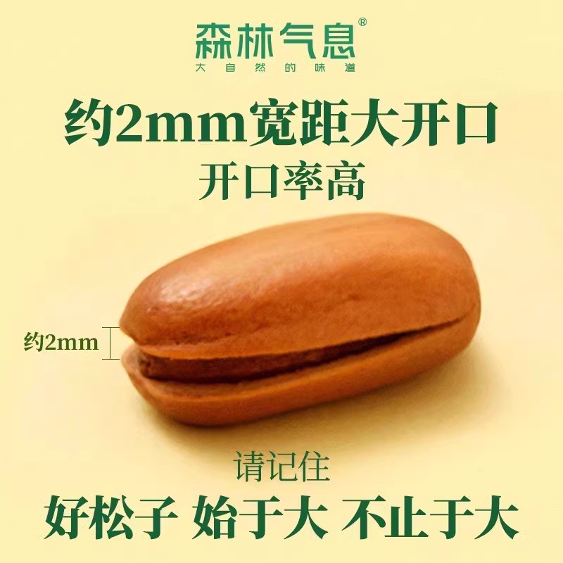 森林气息有机开口红松子东北手剥大颗粒坚果490g