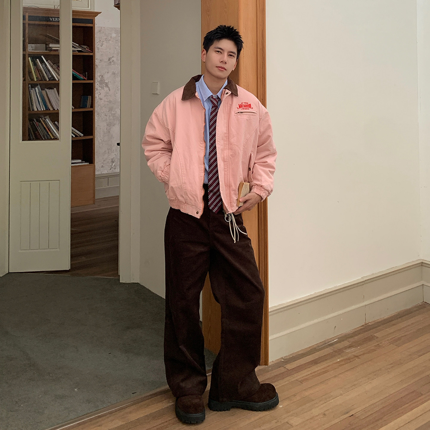 Holocene美式潮牌vintage撞色翻领工装棉服男秋冬季加绒夹克上衣,淘宝优惠券,粉丝福利购,淘宝优惠卷