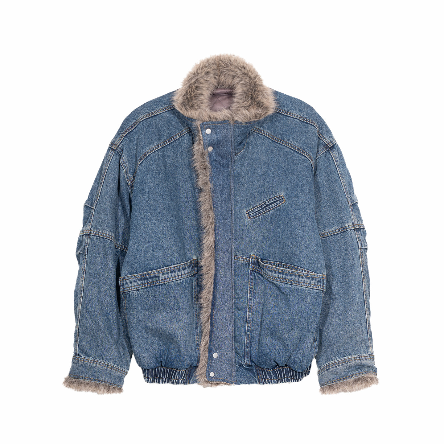 Holocene美式潮牌座山雕水洗毛领牛仔棉服男冬季复古痞帅保暖外套,淘宝优惠券,粉丝福利购,淘宝优惠卷