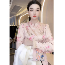 Tang Dress Womens Clothing China Wind Young Models Improved Version Blouses Disc Buttons New Chinese China Country Small Foreign Dress Qipao Sweatshirt Winter