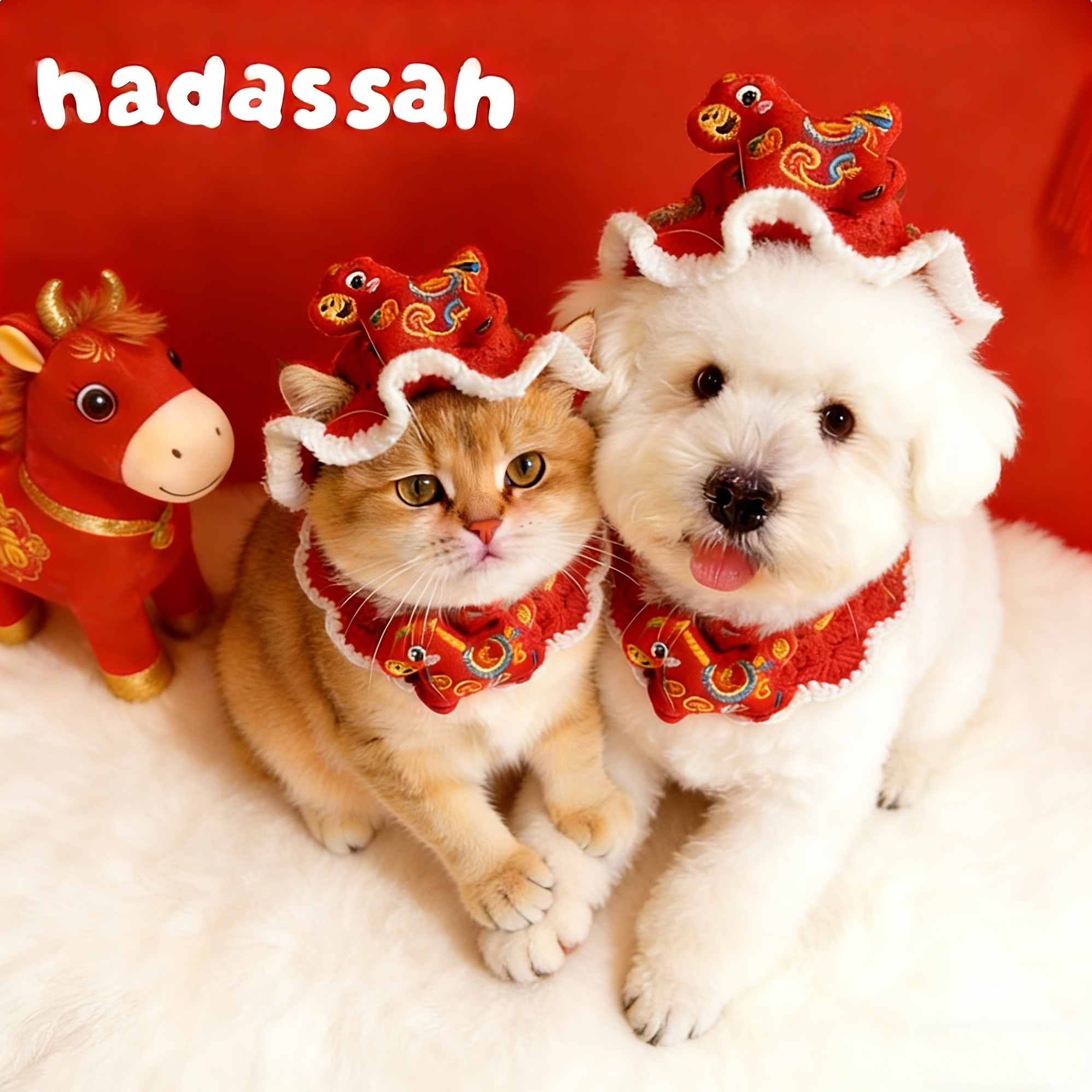 马年新款宠物猫咪新年围巾狗狗过年帽子春节小狗装扮保暖针织围脖,淘宝优惠券,粉丝福利购,淘宝优惠卷