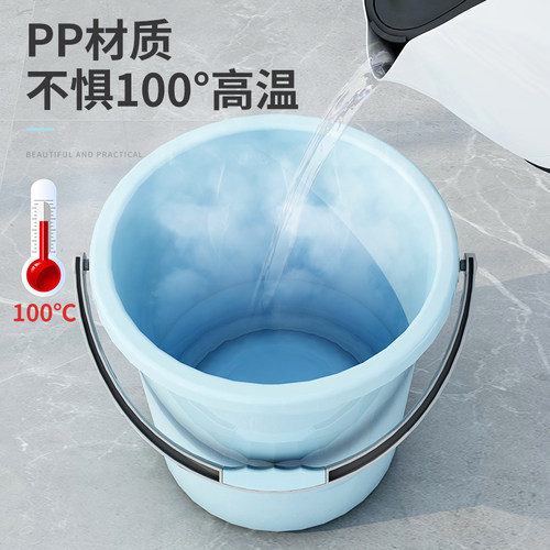 塑料桶水桶手提家用洗衣桶加厚宿舍洗澡桶带盖圆形桶大容量储水桶 - 图1
