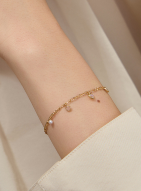 ARSIS金色爱心银饰高级感手链