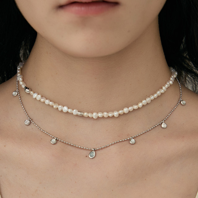 ARSIS sea shell bead necklace pendant clavicle chain