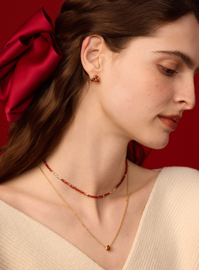 ARSIS鸿运红豆项链本命年礼物