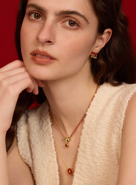 ARSIS红色本命年平安豆毛衣链