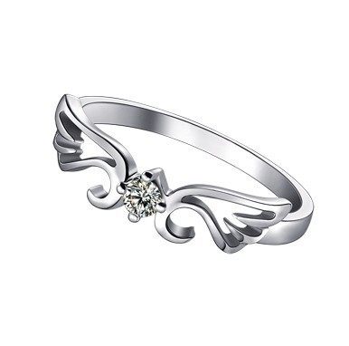 【情人节】一对纯银男女款环情侣戒指 玉瑭珑戒指/指环