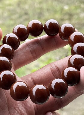 极速原生态焦糖巧克力白玉菩提根风化手串绕指柔单V圈老料文玩男