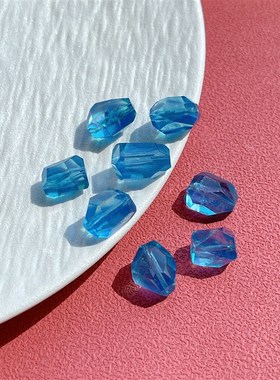 极速天然海蓝宝冰块散珠冰透暴力蓝魔H鬼蓝裸石钻石切面爆闪单珠