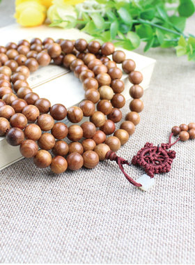 极速天然实木缅甸草花梨木108颗佛珠手链10/12/P15mm念珠项链长辈