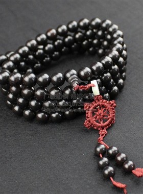 极速黑檀木佛珠手链念珠108颗10Bmm多层男女念珠紫光檀木乌木老料